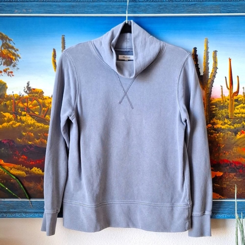Madewell Faded Mockneck Sweater, Gray